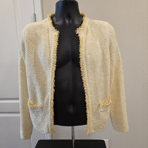 Massimo Dutti Cream and Yellow Woven Jacket